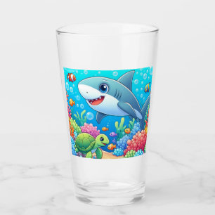 Tropische/Hawaiaanse kleurrijke onderwaterhaai & s Glas