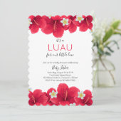 Tropische Hawaïaanse Luau Baby Shower Uitnodiging, Kaart