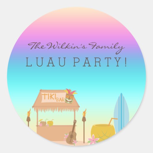 Tropische Hawaïaanse Luau Sticker (Voorkant)
