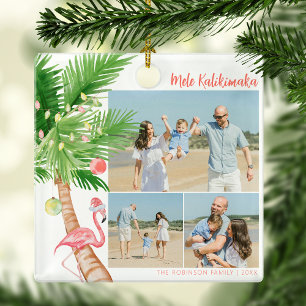 Tropische Hawaiaanse Mele Kalikimaka Kerstmis Metalen Ornament