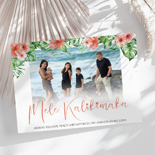 Tropische Hawaiaanse Mele Kalikimaka Vakantie Feestdagenkaart