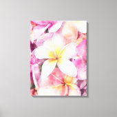 Tropische Hawaïaanse plumeria witte bloem waterver Canvas Afdruk (Voorkant)