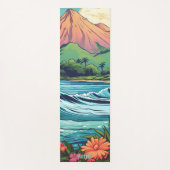 Tropische Hawaïaanse Strand en bergen Yoga Mat (Voorkant)
