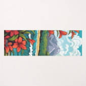 Tropische Hawaïaanse Strand en Bloemen Yoga Mat (Voorkant (horizontaal))
