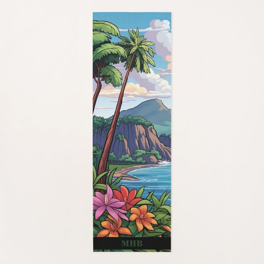 Tropische Hawaïaanse Strand Scène Yoga Mat (Voorkant)