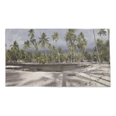 Tropische Hawaii Beach Panorama Schilderachtig fot Kussensloop (Achterkant-Links)