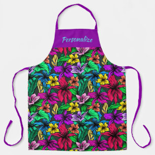 Tropische Hawaii Hibiscus Bloemen Bloemstuk Ontwer Schort