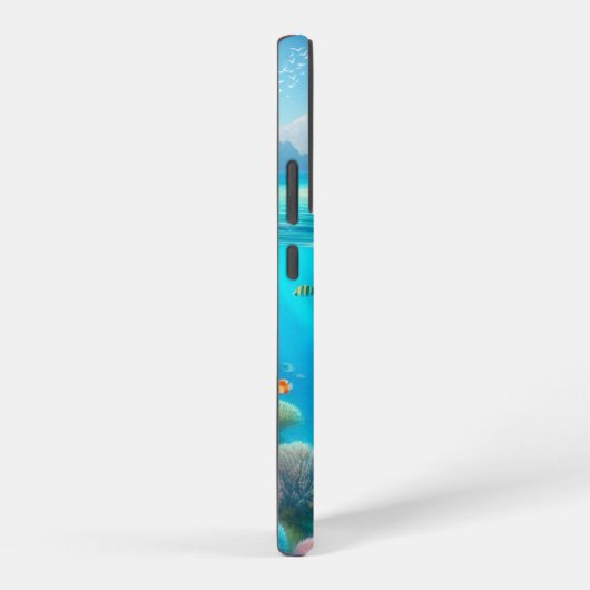 Tropische/Hawaii kleurrijke onderwaterdolfijn Samsung Galaxy Hoesje (Rechterkant)