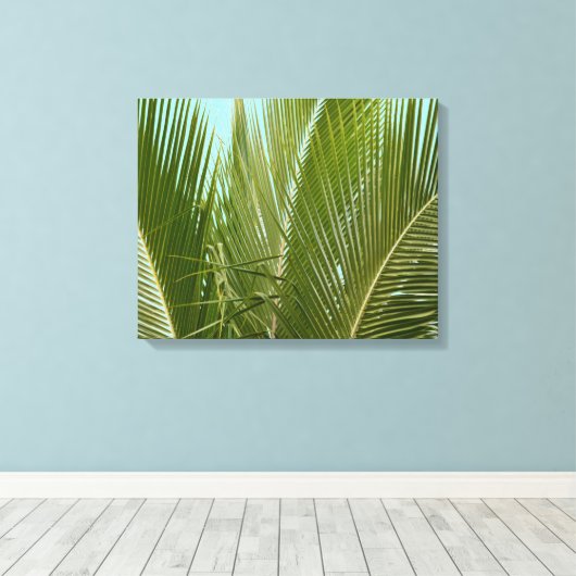Tropische Hawaii palmboom Canvas Afdruk (Insitu (Houten vloer))