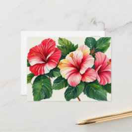 Tropische Hawaii rode hibiscus Briefkaart