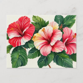 Tropische Hawaii rode hibiscus Briefkaart