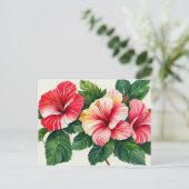 Tropische Hawaii rode hibiscus Briefkaart (Staand voorkant)