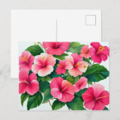Tropische Hawaii roze-witte hibiscus Briefkaart (Voorkant / Achterkant)