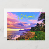 Tropische Hawaii Seashore Sunset Briefkaart (Voorkant / Achterkant)