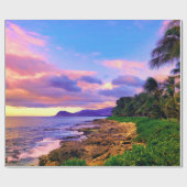 Tropische Hawaii Seashore Sunset Cadeaupapier (Vlak)