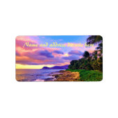 Tropische Hawaii Seashore Sunset Etiket (Voorkant)