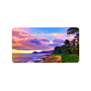 Tropische Hawaii Seashore Sunset Etiket