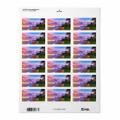 Tropische Hawaii Seashore Sunset Etiket (Full Sheet)