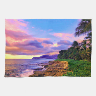 Tropische Hawaii Seashore Sunset Theedoek