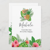 Tropische Hawaii-zomer Bedankkaart (Voorkant / Achterkant)