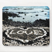 Tropische Hawaii Zwart Zand Strand Koraal Liefde H Muismat (Voorkant)