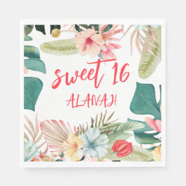 Tropische Hawaiiaanse 16e verjaardag Servet