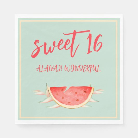 Tropische Hawaiiaanse 16e verjaardag Servet (Voorkant)