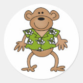 Tropische Hawaiiaanse aap Ronde Sticker (Voorkant)