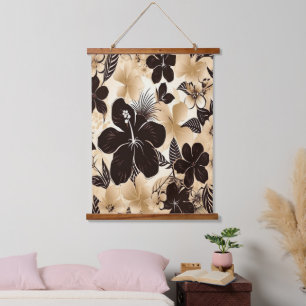 Tropische Hawaiiaanse Abstracte Floral Island Hangend Wandkleed