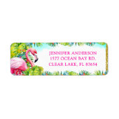 Tropische Hawaiiaanse Aloha Flamingo Retouradres Etiket (Voorkant)