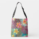 Tropische hawaiiaanse aloha print crossbody tas (Achterkant)