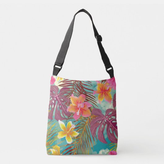 Tropische hawaiiaanse aloha print crossbody tas (Voorkant)