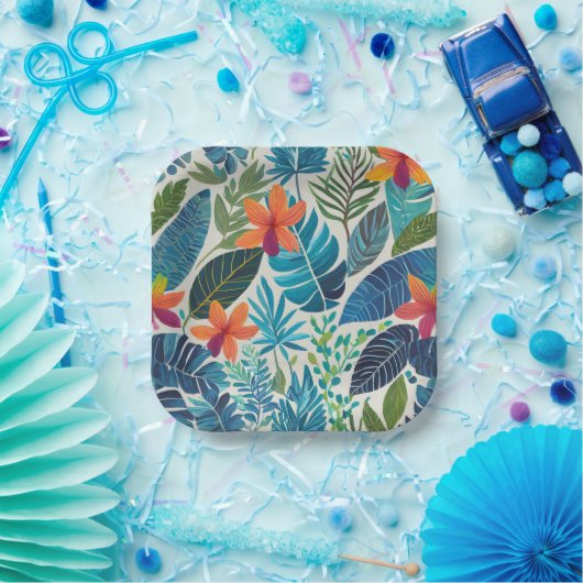 Tropische hawaiiaanse aloha print papieren bordje (Feest)