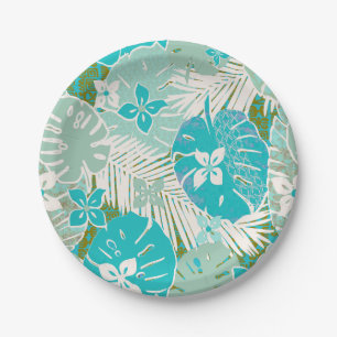 Tropische hawaiiaanse aloha print papieren bordje