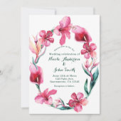 Tropische Hawaiiaanse bloemen bruiloft uitnodiging (Voorkant)