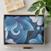 Tropische Hawaiiaanse bloemen Hibiscus blauw Decou Tissuepapier (Geschenk)