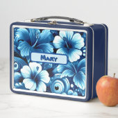 Tropische Hawaiiaanse bloemen Hibiscus blauw patro (In situ)