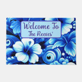 Tropische Hawaiiaanse bloemen Hibiscus gepersonali Deurmat (Voorkant)