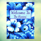 Tropische Hawaiiaanse bloemen Hibiscus gepersonali Raamsticker (Vel 3)