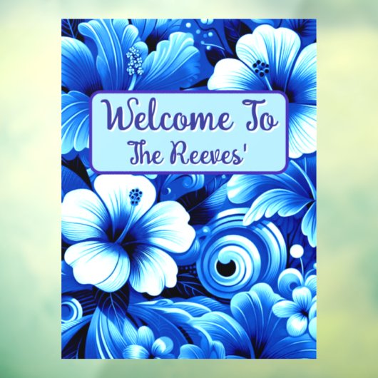 Tropische Hawaiiaanse bloemen Hibiscus gepersonali Raamsticker (Vel 3)