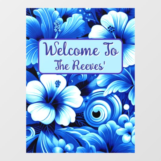 Tropische Hawaiiaanse bloemen Hibiscus gepersonali Raamsticker (Vel)
