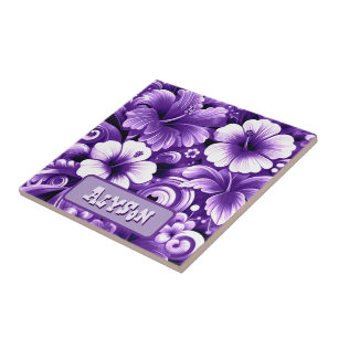 Tropische Hawaiiaanse bloemen Hibiscus gepersonali Tegeltje