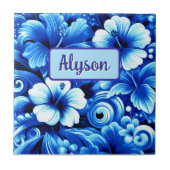 Tropische Hawaiiaanse bloemen Hibiscus gepersonali Tegeltje (Voorkant)