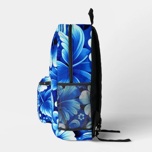 Tropische Hawaiiaanse bloemen Hibiscus kobalt blau Bedrukte Rugzak (Rechts)