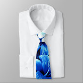 Tropische Hawaiiaanse bloemen Hibiscus kobalt blau Stropdas (Gebonden)