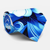 Tropische Hawaiiaanse bloemen Hibiscus kobalt blau Stropdas (Opgerold)