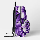 Tropische Hawaiiaanse bloemen Hibiscus Paarse Patr Bedrukte Rugzak (Links)