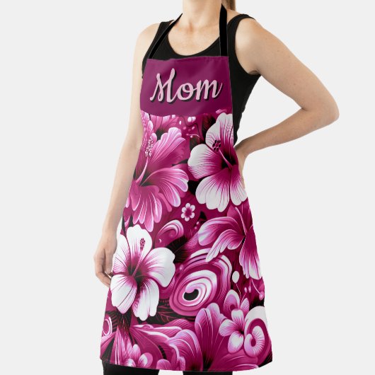 Tropische Hawaiiaanse bloemen Hibiscus roze patroo Schort (Insitu)