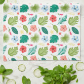 Tropische Hawaiiaanse Bloemen Verjaardagsfeest Theedoek (Gevouwen)