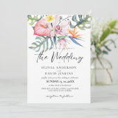 Tropische Hawaiiaanse bruiloft strand thema Kaart (Staand voorkant)